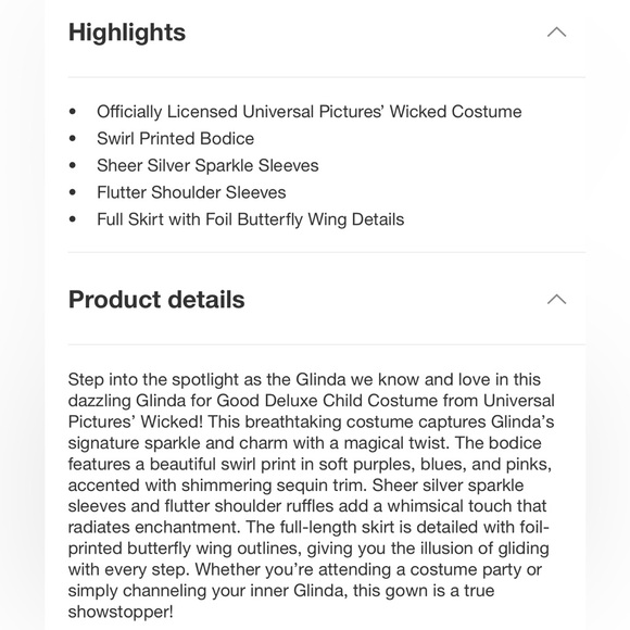 NEW Wicked Glinda costume -Size Large (10/12) - Picture 8 of 9